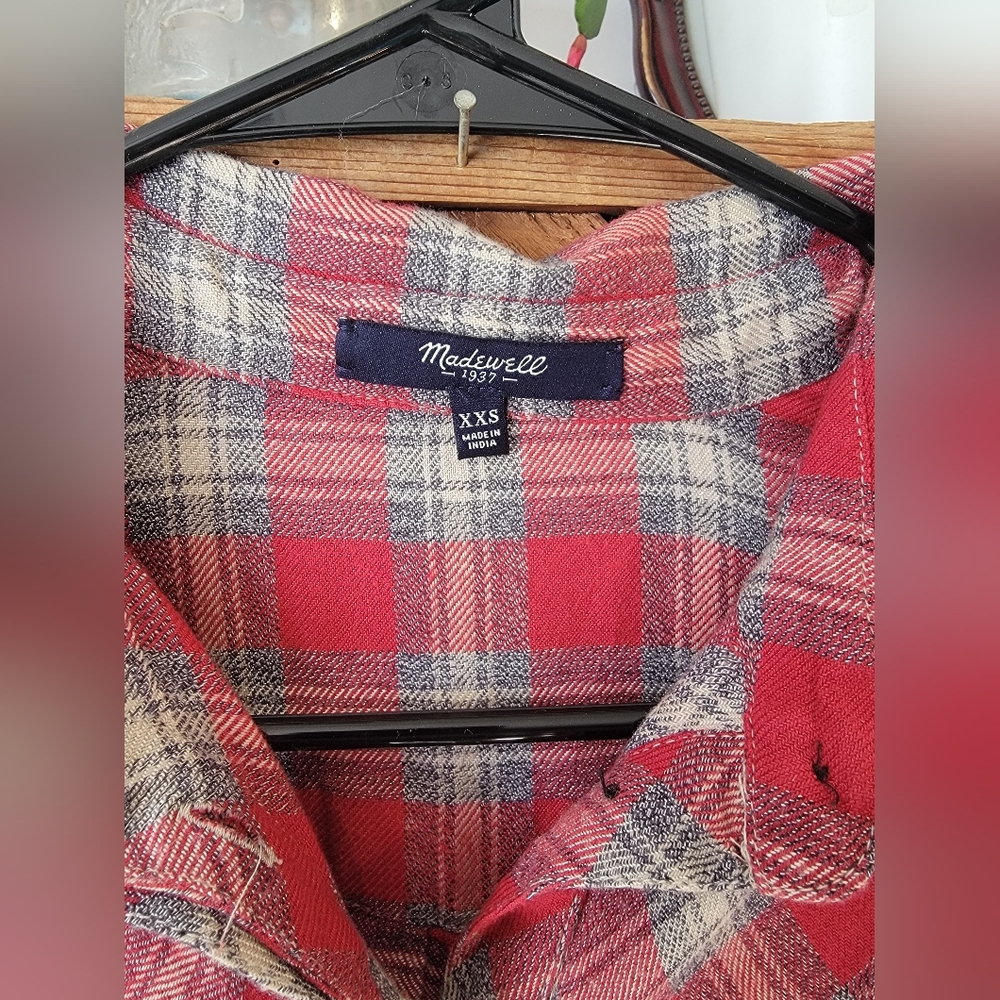 Madewell Plaid 3/4 Button Up Daywalk Shirt Dress Size Xxs - Picture 3 of 8